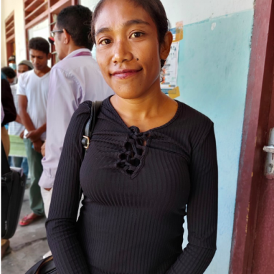 Ms Filomena DeJesus, 34, mother of two, resident of Suco Dato/Liquica Municipality, is a beneficiary of Timor-Leste COVID19 cash transfer programme.